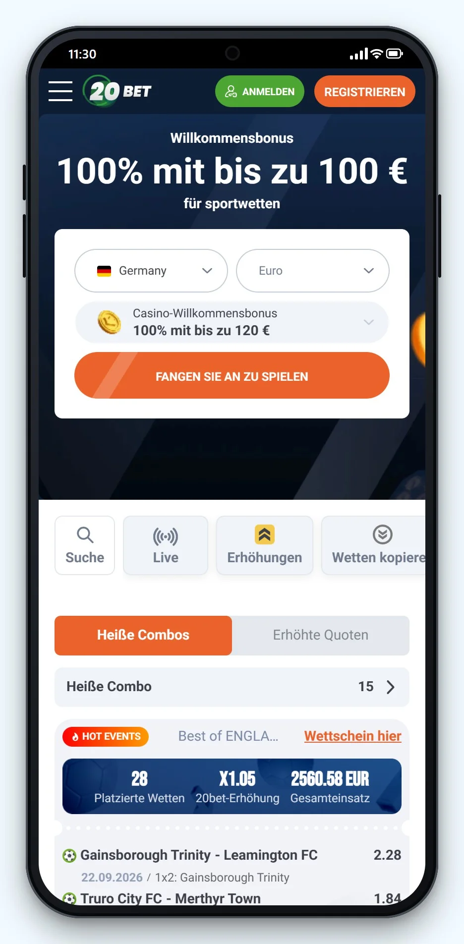 Curacao Casino ohne deutsche Lizenz: 20Bet mobil