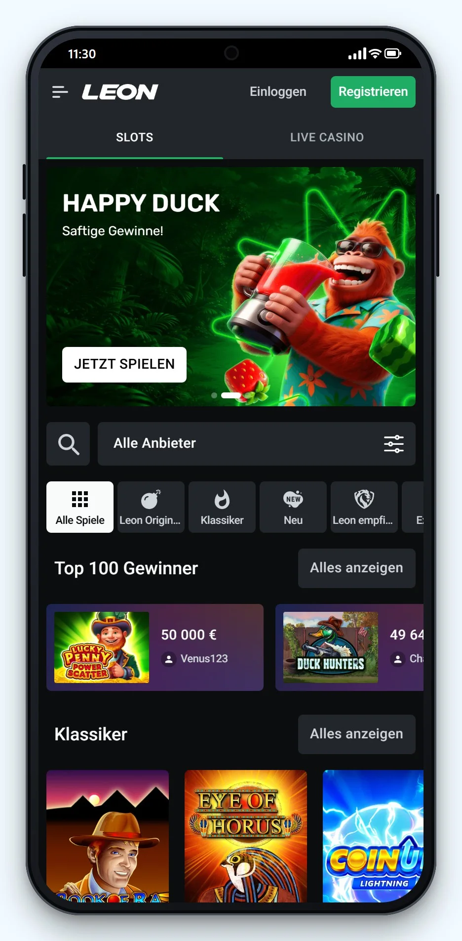 Seriöse Curacao Casinos: Leon Casino am Smartphone