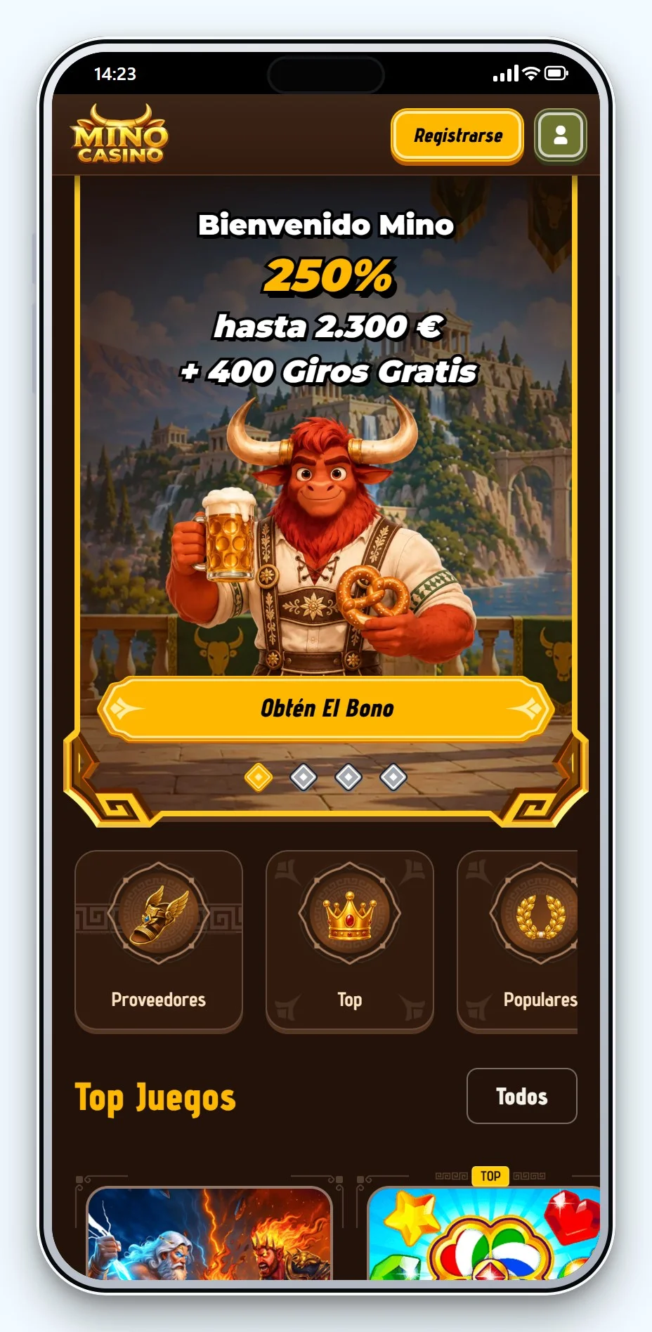 casino online curacao: Mino Casino en el móvil