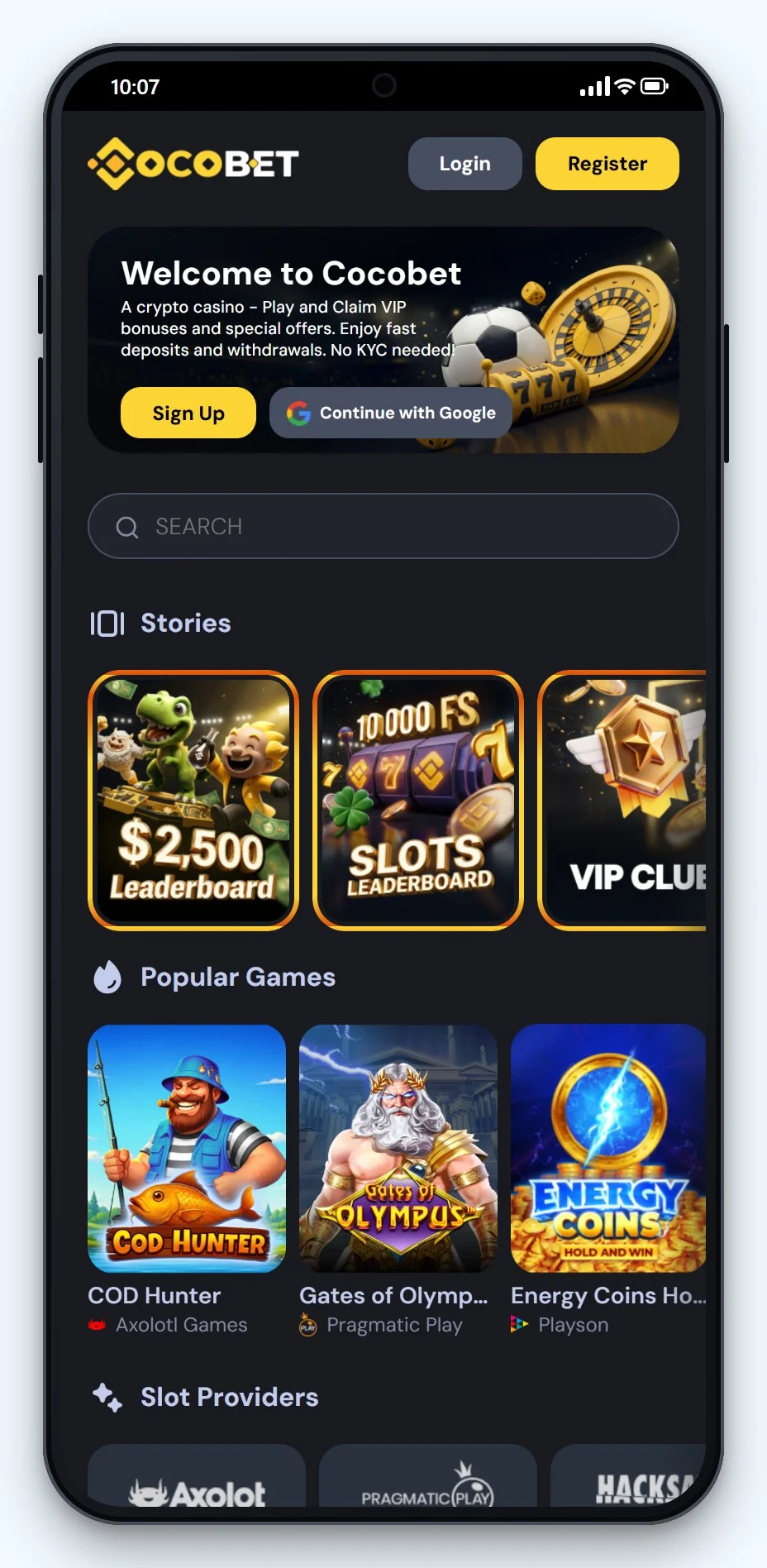 best curacao online casino: Cocobet mobile lobby