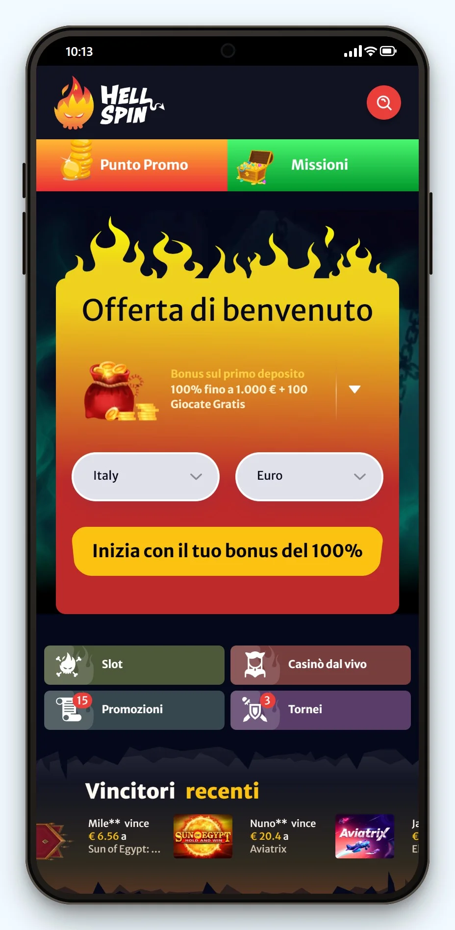 online casino curacao: HellSpin da mobile