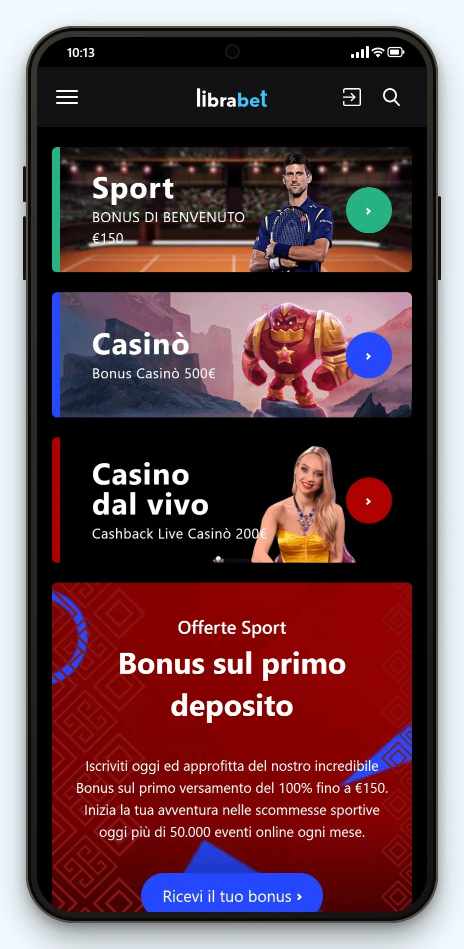 licenza curacao: Librabet in versione mobile